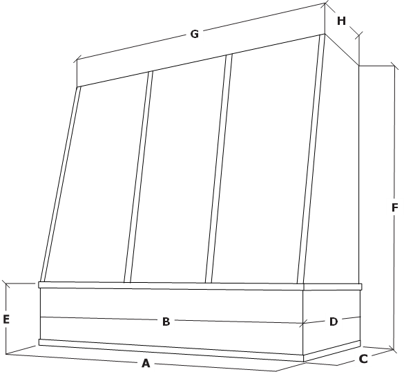 Measurements for angled-hood-with-strapping---flat-trim